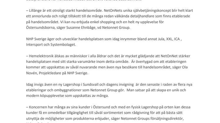 NetOnNet öppnar ny Lagershop i Östersund 
