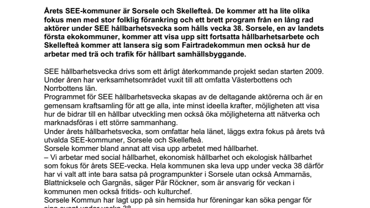 Berättartradition och Fairtrade är hållbarhetsteman hos årets SEE-kommuner i Västerbotten