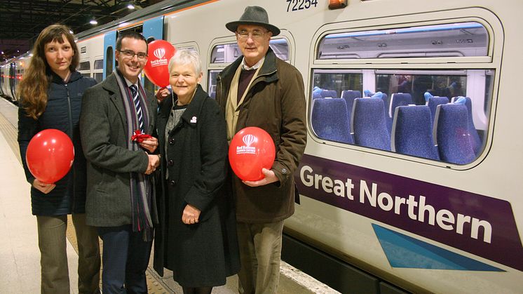 Vital help for important charity: (from left) Red Balloon Fundraising Manager Karen Schmiady, GTR Corporate Social Responsibility Manager Andy Harrowell, Red Balloon Founder and President Dr Carrie Herbert and Red Balloon Chairman of Trustees Mike Fr