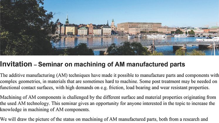 Gratis webinar om skärande bearbetning och additiv tillverkning