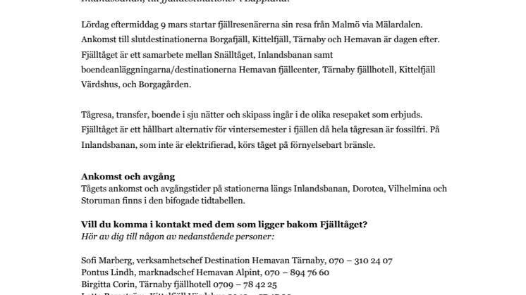 Nu går Fjälltåget