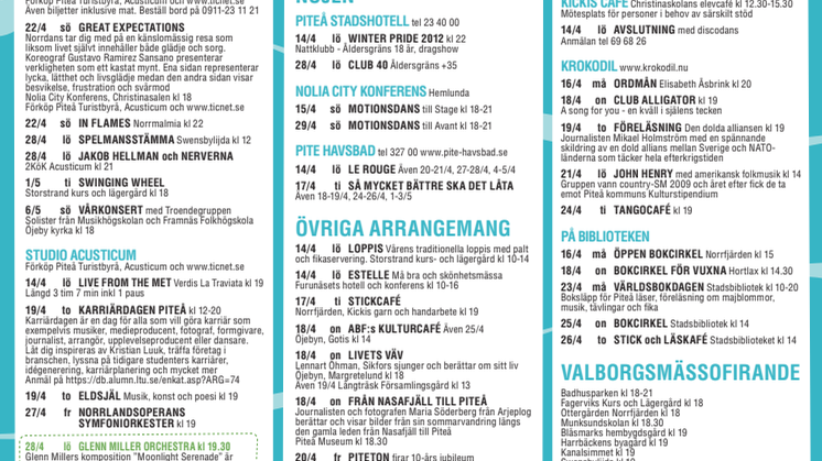 Det händer i Piteå 14 april - 6 maj 2012