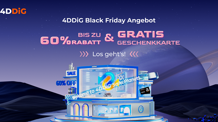4DDiG Black Friday 2023: Gratis Geschenkkarte & bis zu 60% Rabatt