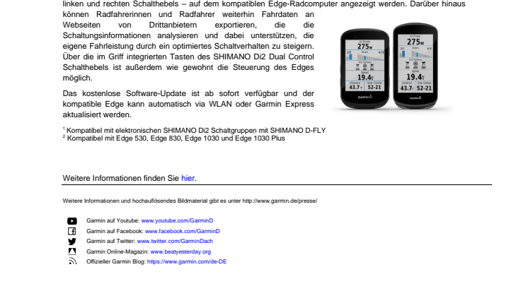 PM Garmin Shimano Di2 Update