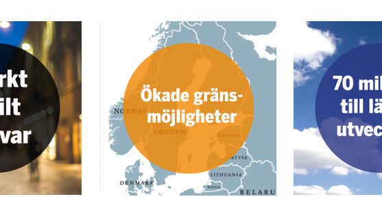 Exempel på utdrag från årsredovisningen som kommer att redovisas i sociala medier. 