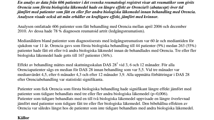 Nya registerdata visar på skillnader i behandlingseffekt hos reumatiker. 