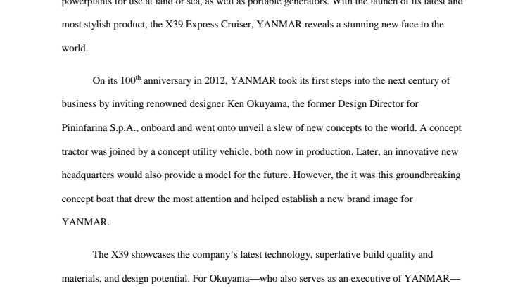Ken Okuyama talks about the all-new Yanmar X39 Express Cruiser 