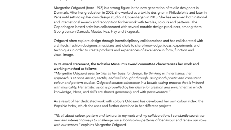 Danish Margrethe Odgaard opens new doors