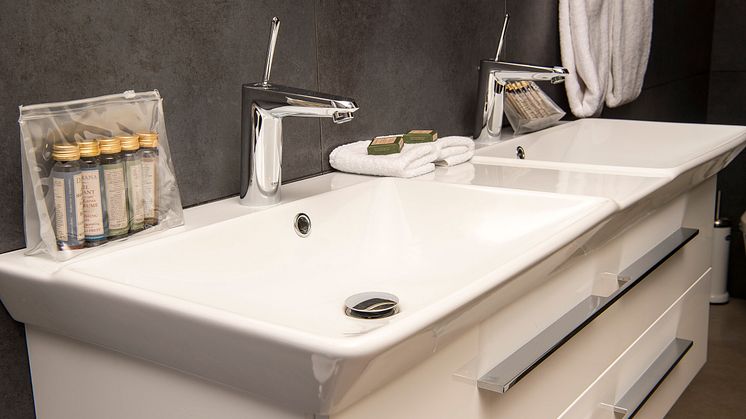 GROHE Joystick armatur installeret i suiterne på Hotel Koldingfjord