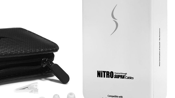 SUPRA NiTRO in-ear white packshot with accessories
