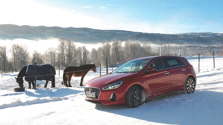 Nye Hyundai i30 på fjellet