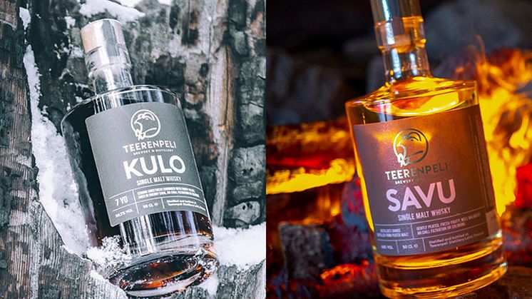 Eld och rök från finska Teerenpeli Distillery, två finska lejon nu på Systembolaget.