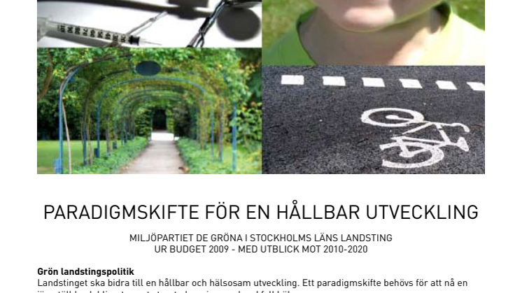 Sammanfattning av skuggbudget för kollektivtrafiken 2009