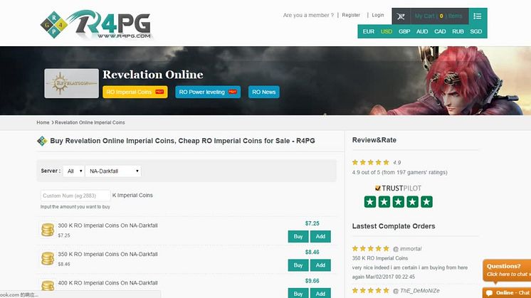 R4PG Revelation Online Imperial Coins Purchasing Guide
