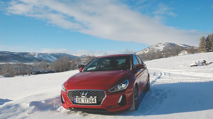 Nye Hyundai i30 på fjellet