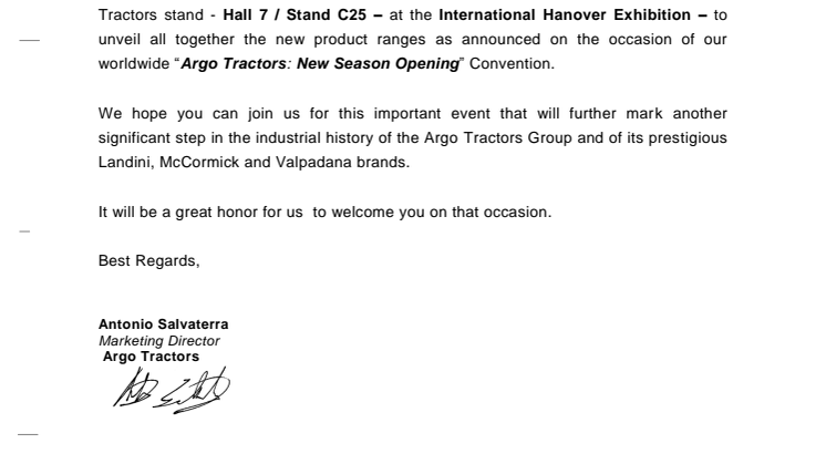 Argo Tractors in Agritechnica