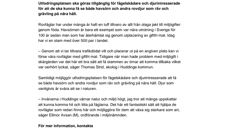 Hotade rovfåglar får utfodringsplats