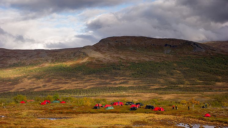 Fjällvecka för elever på Natur- och Äventyrsutbildningen. Bild av: Andreas Mattisson