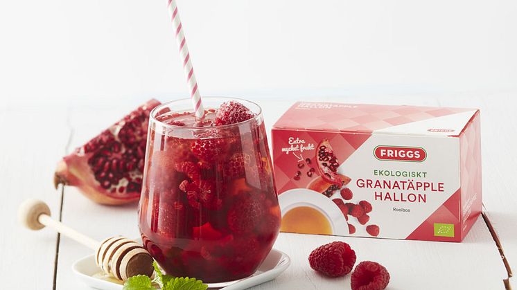 Ekologiska teer från Friggs med superfrukt – utmärkt som läskande iste