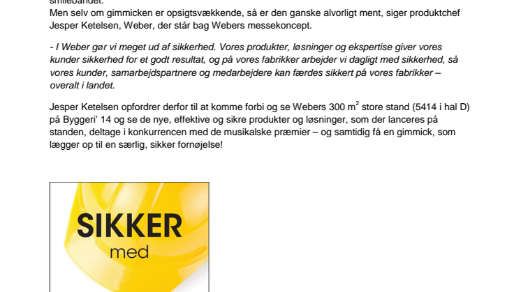 Bliv sikker med Weber på Byggeri’ 14
