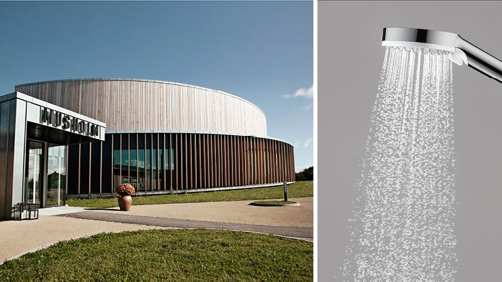 Ferie- og konferencecenter Musholm har valgt vandbesparende og handicapvenlige produkter fra hansgrohe.