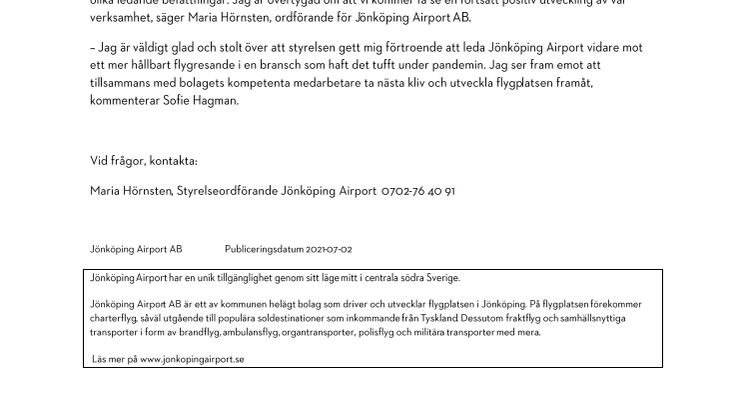 Ny VD för Jönköping Airport