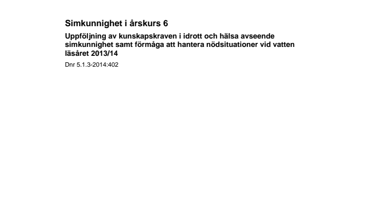 Simkunnighet i årskurs 6 - skolverket