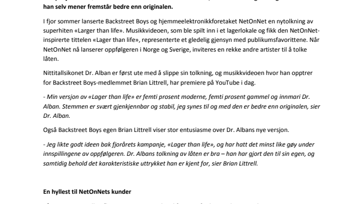 Nittitallshelt tolker Backstreet Boys i ny kampanjevideo 