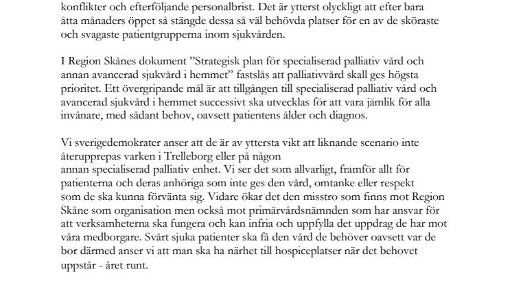 Initiativärende. Undvik sommarstängning av specialiserade palliativa vårdplatser inom Region Skåne..pdf