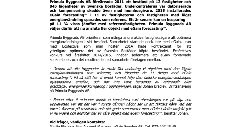 eGain levererar snabba resultat för Primula