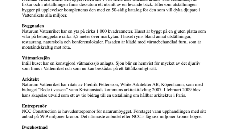 Naturum Vattenriket öppnar 27 november mitt i Kristianstad - mitt i Vattenriket