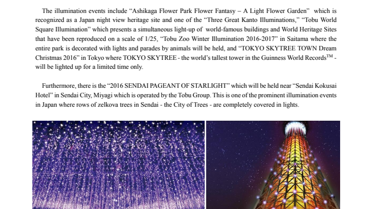 A selection of five special winter illumination spots that can be covered with a day trip or an overnight trip from Tokyo