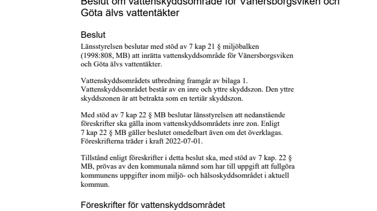 Beslut om vattenskyddsområde för Vänersborgsviken och Göta älvs vattentäkter.pdf