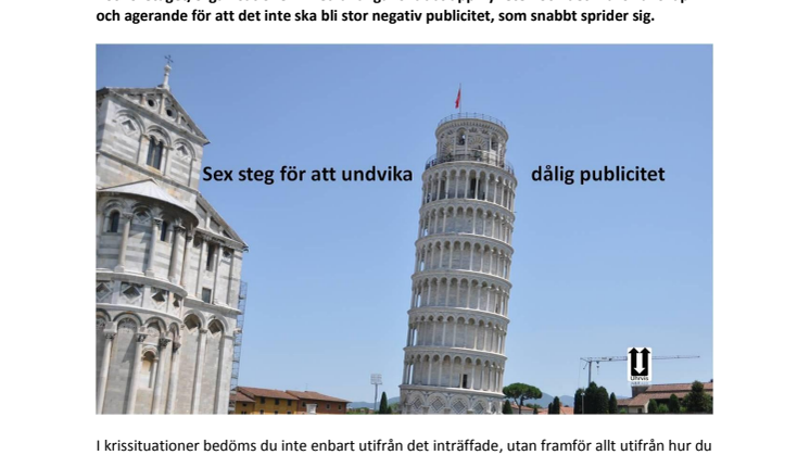 Sex steg för att undvika dålig publicitet