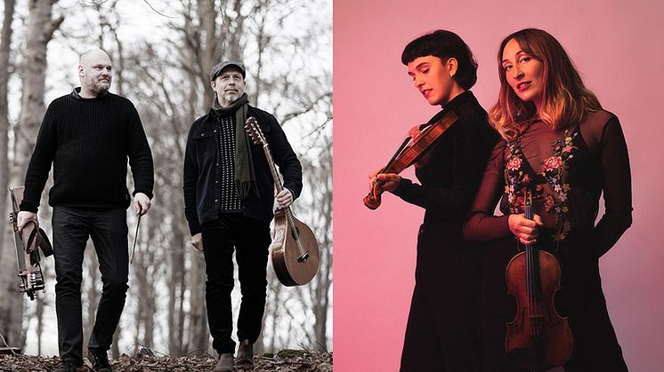 Esbjörn Hazelius och Johan Hedin kommer tillsammans med gruppen Vågspel, Kristin Kennemark och Alice Klint, till Palladium 19 april i en dubbel-duo-kväll. Foto: David Brohede & Siri Wallentén 