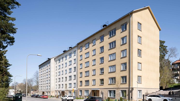 Hagsätravägen i Rågsved. Beställare Stockholmshem, byggentreprenör Lindbäcks Bygg. Fotograf: Johan Eldrot
