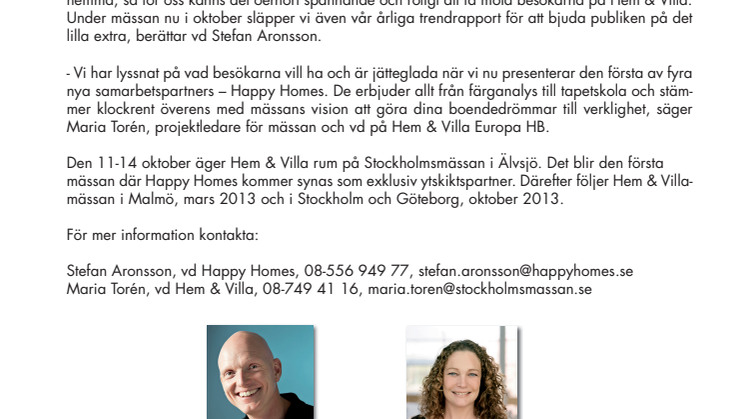 Happy Homes och Hem & Villa startar samarbete