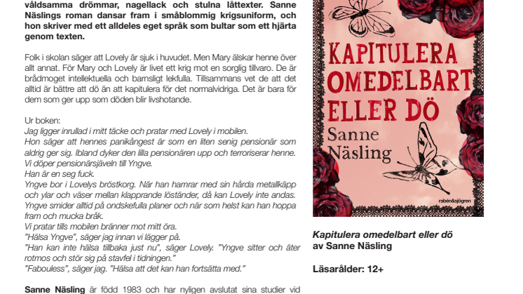 Sanne Näslings debut dansar fram i småblommig krigsuniform 