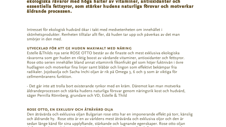 Exklusiv ekologisk serie för mogen hy
