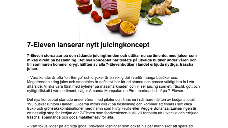 7-Eleven lanserar nytt juicingkoncept