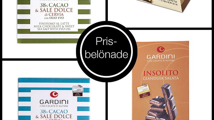 Gardini vinner 8 priser för sin choklad på International Chocolate Awards