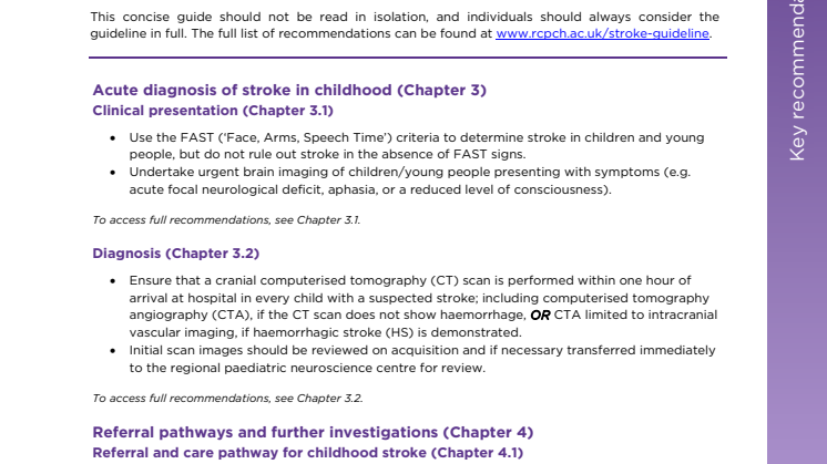 Royal College of Paediatric and Child Health and the Stroke Association launch new childhood stroke guidelines 