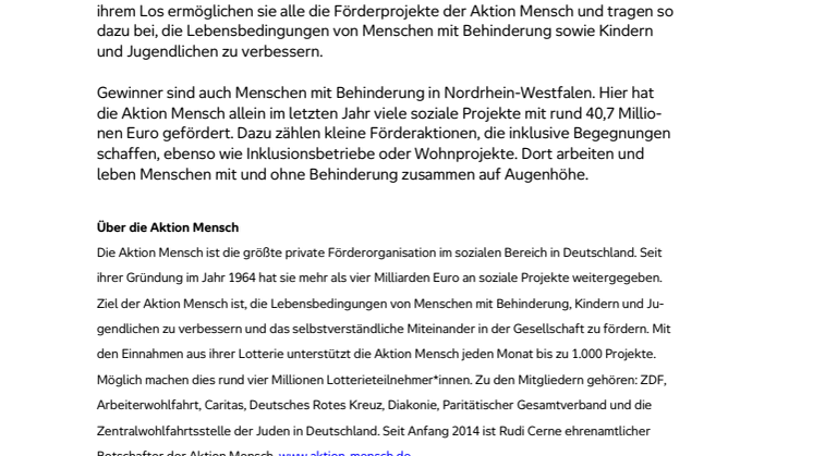 Kreis Mettmann: Glückspilz gewinnt 250.000 Euro bei Akti-on Mensch 