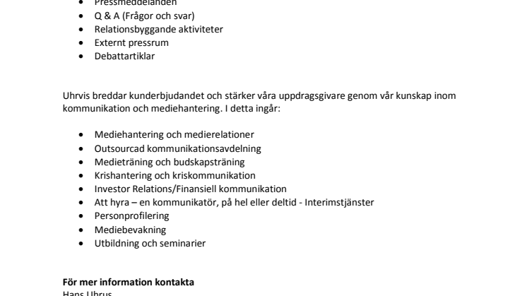 Mediehantering och medierelationer
