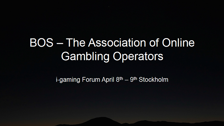 BOS ordförande på i-gaming Forum