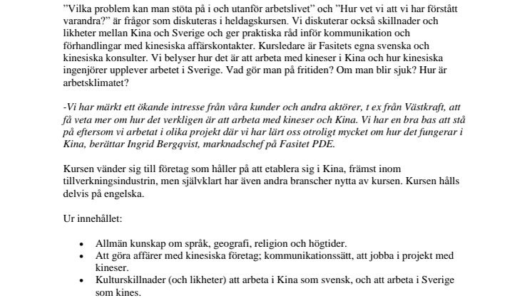 Ät frukost med Fasitets ingenjörer, de har Kina i sikte