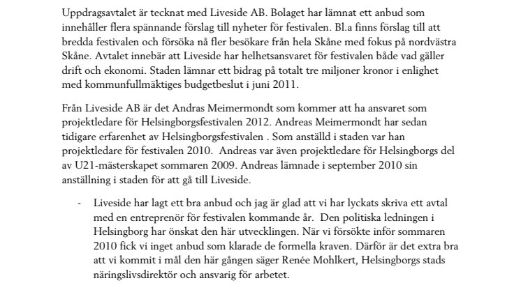 Helsingborgsfestivalen 2012