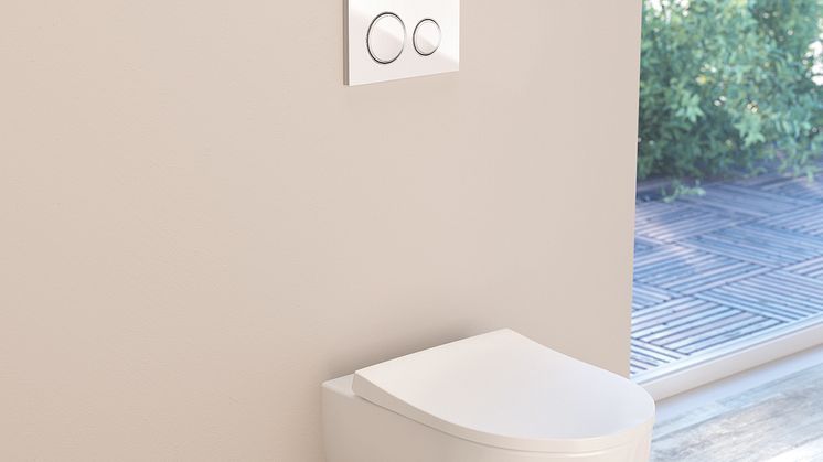Duofix, seinän eteen koteloitu seinä-wc, sisustuskuva