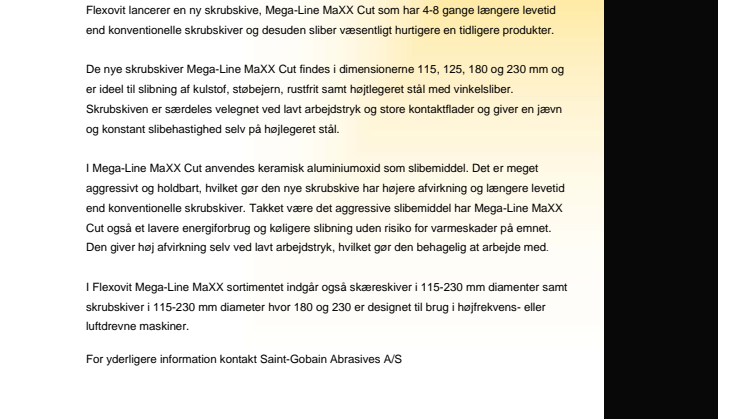 Ny skrubskive til hurtigere slibning