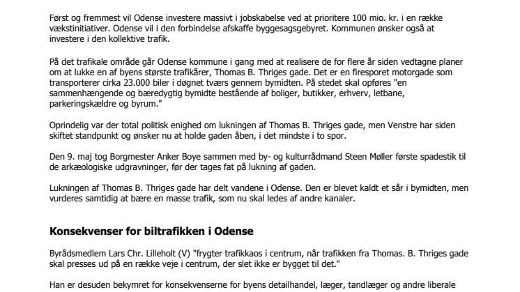 Notat Odense og trafikken
